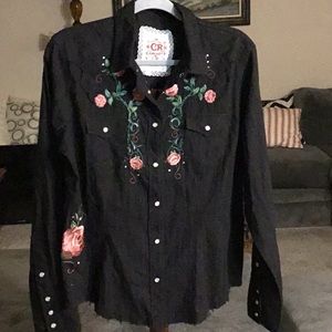 Country Royalty Beautiful Western Button Down Shirt Size Large